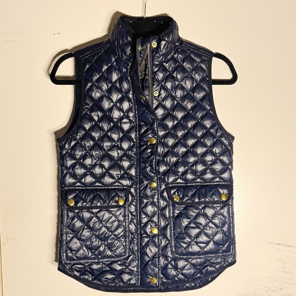 J.Crew Quilted Puffer Vest Navy XXS - Picture 2 of 8